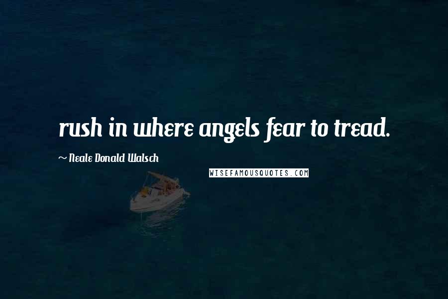 Neale Donald Walsch Quotes: rush in where angels fear to tread.