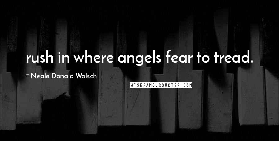 Neale Donald Walsch Quotes: rush in where angels fear to tread.