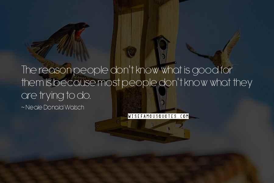 Neale Donald Walsch Quotes: The reason people don't know what is good for them is because most people don't know what they are trying to do.
