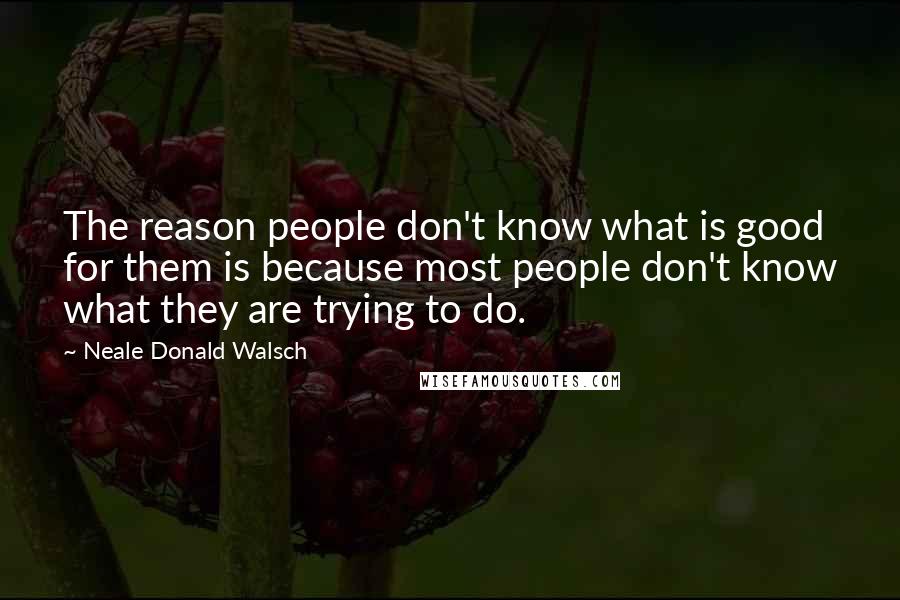 Neale Donald Walsch Quotes: The reason people don't know what is good for them is because most people don't know what they are trying to do.