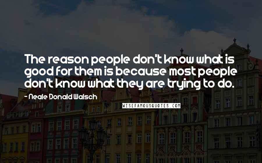 Neale Donald Walsch Quotes: The reason people don't know what is good for them is because most people don't know what they are trying to do.