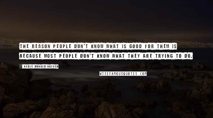 Neale Donald Walsch Quotes: The reason people don't know what is good for them is because most people don't know what they are trying to do.