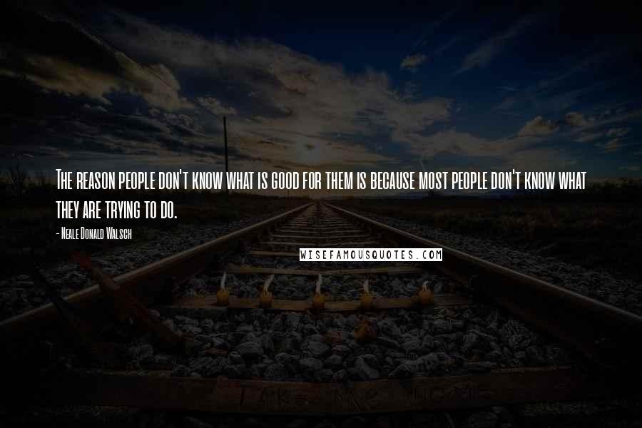 Neale Donald Walsch Quotes: The reason people don't know what is good for them is because most people don't know what they are trying to do.
