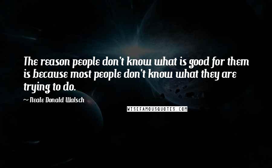 Neale Donald Walsch Quotes: The reason people don't know what is good for them is because most people don't know what they are trying to do.
