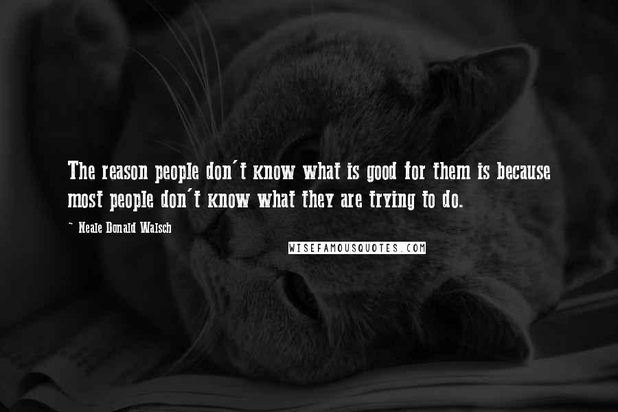 Neale Donald Walsch Quotes: The reason people don't know what is good for them is because most people don't know what they are trying to do.
