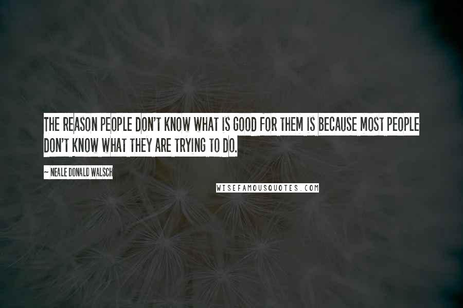 Neale Donald Walsch Quotes: The reason people don't know what is good for them is because most people don't know what they are trying to do.