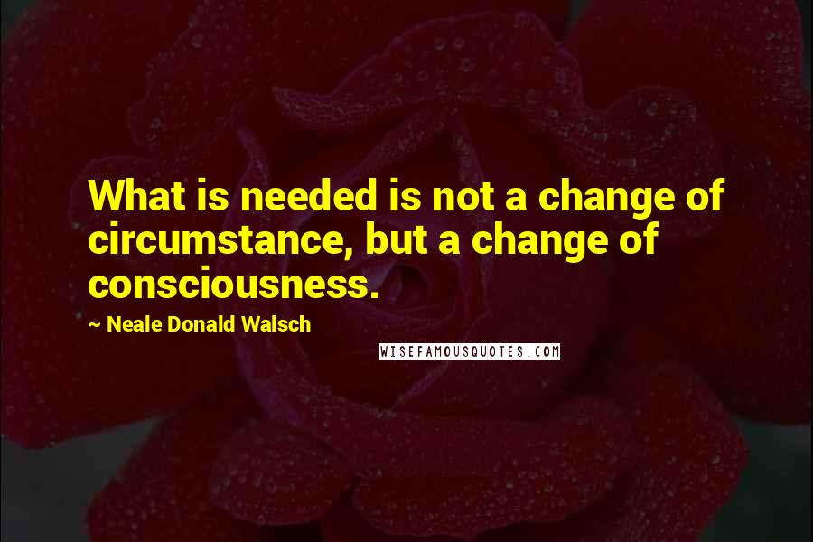 Neale Donald Walsch Quotes: What is needed is not a change of circumstance, but a change of consciousness.