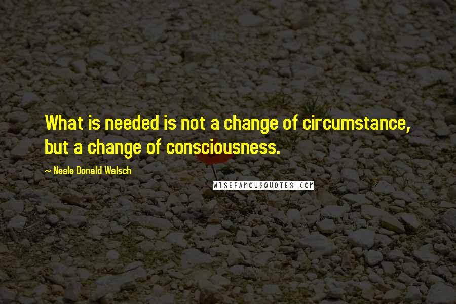 Neale Donald Walsch Quotes: What is needed is not a change of circumstance, but a change of consciousness.