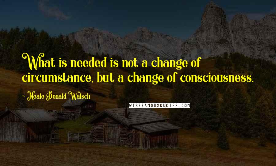 Neale Donald Walsch Quotes: What is needed is not a change of circumstance, but a change of consciousness.
