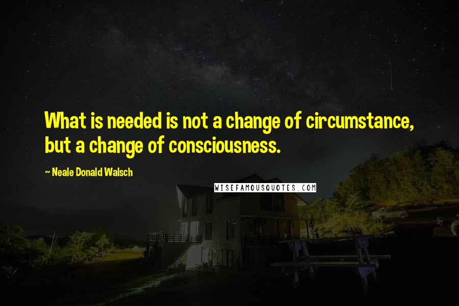 Neale Donald Walsch Quotes: What is needed is not a change of circumstance, but a change of consciousness.