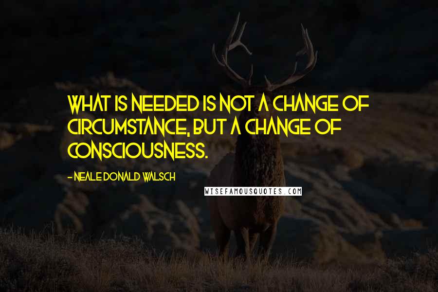 Neale Donald Walsch Quotes: What is needed is not a change of circumstance, but a change of consciousness.