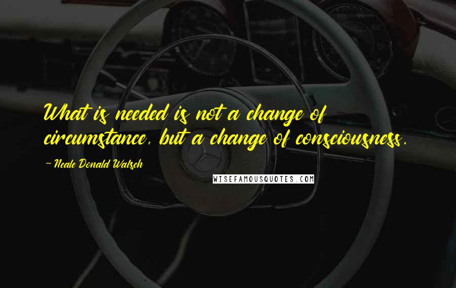 Neale Donald Walsch Quotes: What is needed is not a change of circumstance, but a change of consciousness.