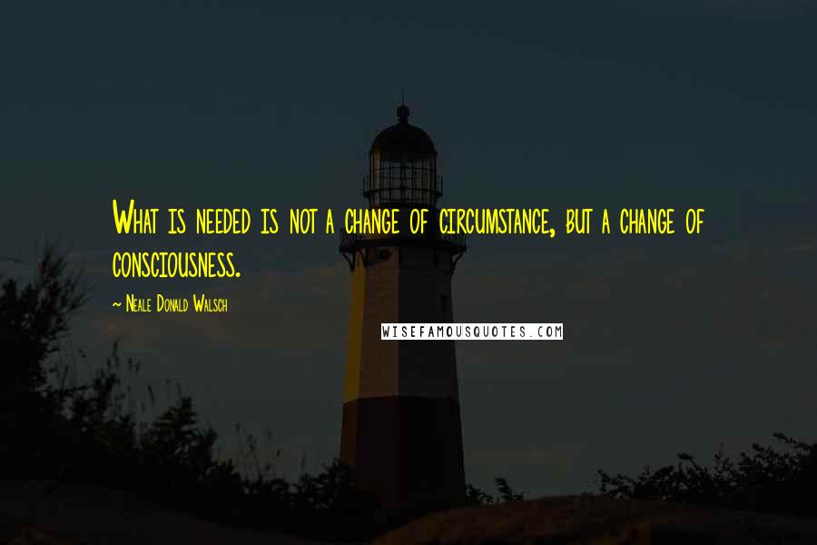 Neale Donald Walsch Quotes: What is needed is not a change of circumstance, but a change of consciousness.