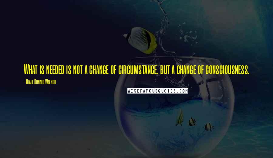 Neale Donald Walsch Quotes: What is needed is not a change of circumstance, but a change of consciousness.