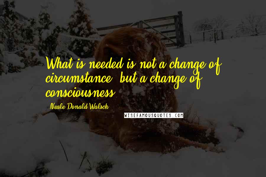 Neale Donald Walsch Quotes: What is needed is not a change of circumstance, but a change of consciousness.