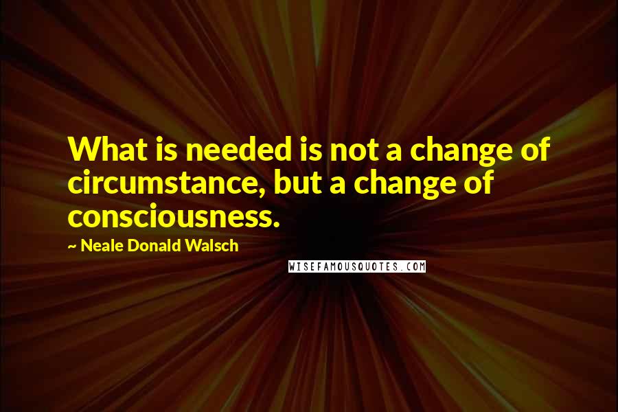 Neale Donald Walsch Quotes: What is needed is not a change of circumstance, but a change of consciousness.