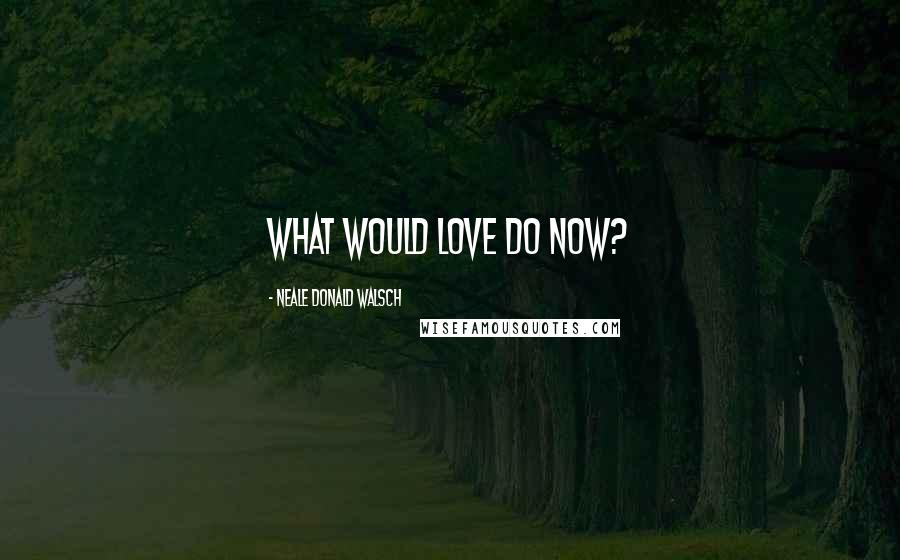 Neale Donald Walsch Quotes: What would love do now?