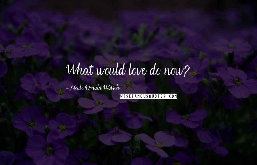 Neale Donald Walsch Quotes: What would love do now?