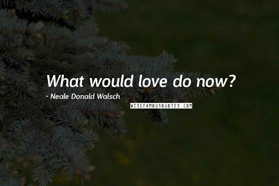 Neale Donald Walsch Quotes: What would love do now?