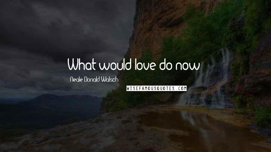 Neale Donald Walsch Quotes: What would love do now?