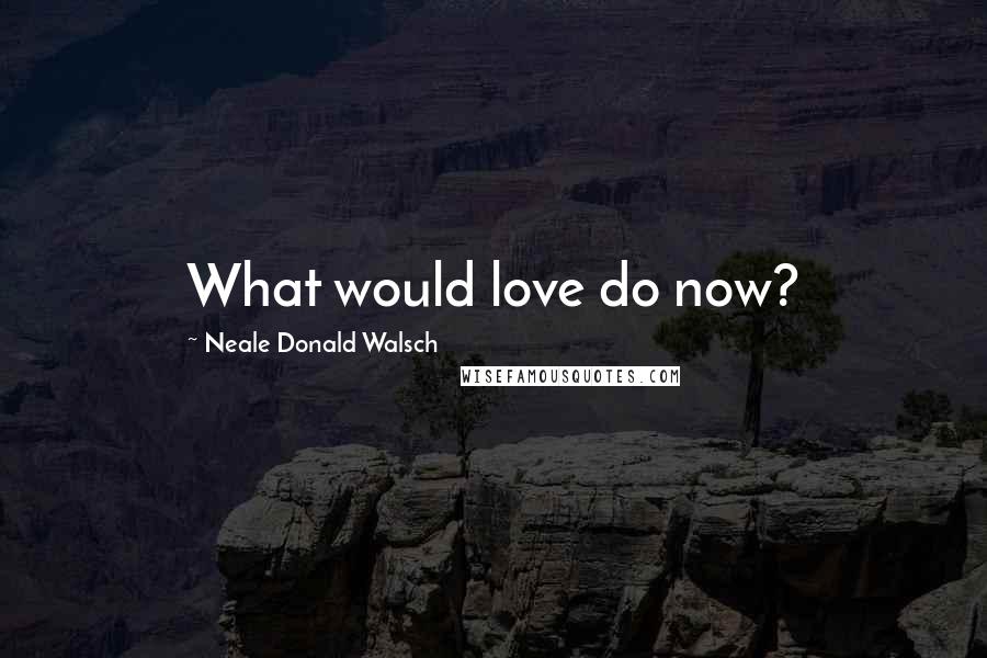 Neale Donald Walsch Quotes: What would love do now?