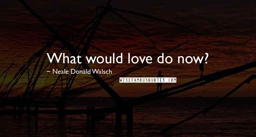 Neale Donald Walsch Quotes: What would love do now?