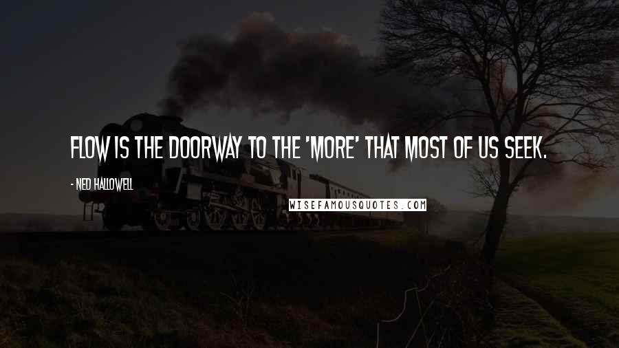 Ned Hallowell Quotes: Flow is the doorway to the 'more' that most of us seek.