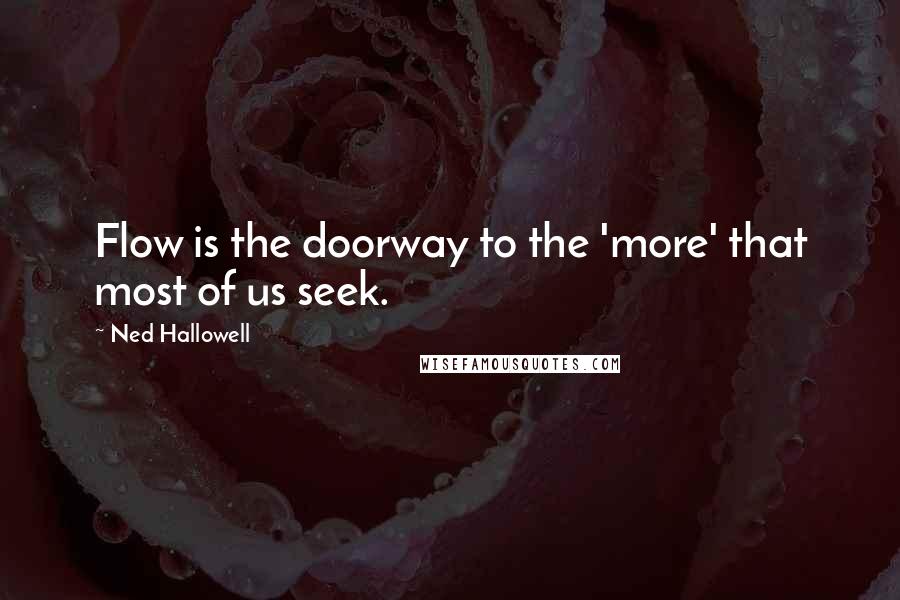 Ned Hallowell Quotes: Flow is the doorway to the 'more' that most of us seek.