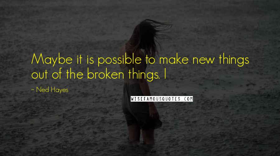 Ned Hayes Quotes: Maybe it is possible to make new things out of the broken things. I