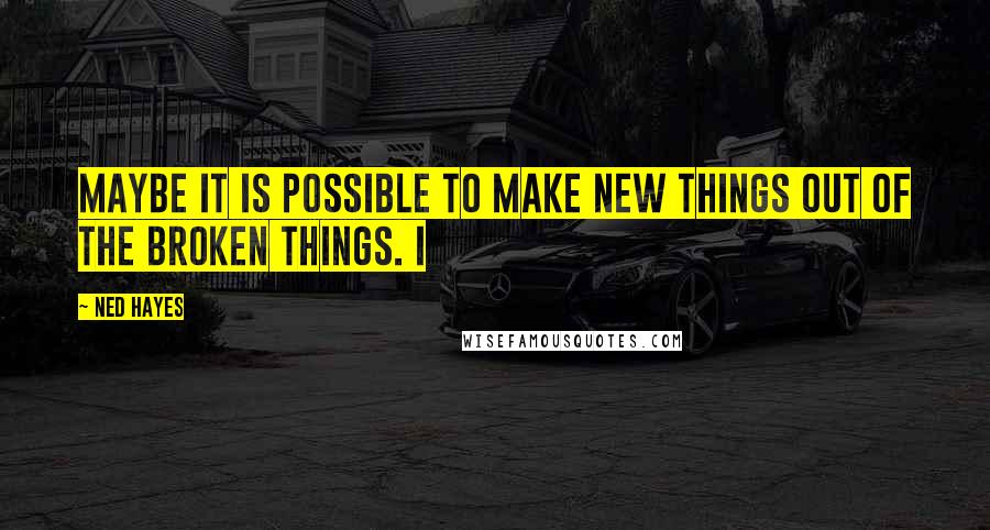 Ned Hayes Quotes: Maybe it is possible to make new things out of the broken things. I