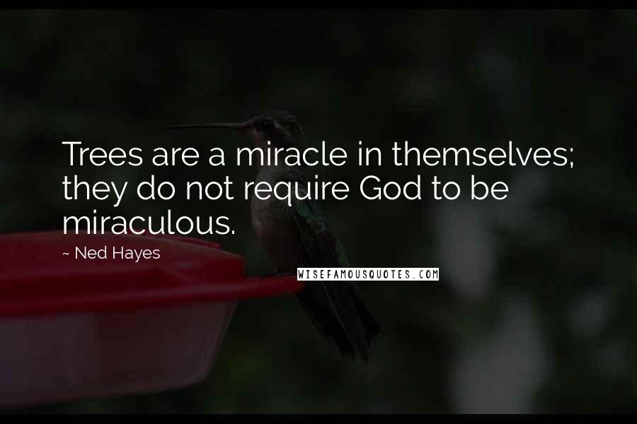 Ned Hayes Quotes: Trees are a miracle in themselves; they do not require God to be miraculous.