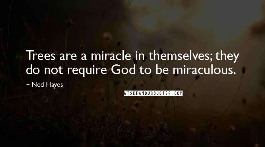 Ned Hayes Quotes: Trees are a miracle in themselves; they do not require God to be miraculous.