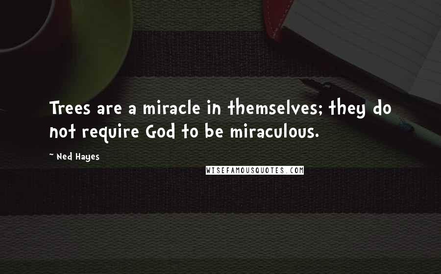 Ned Hayes Quotes: Trees are a miracle in themselves; they do not require God to be miraculous.