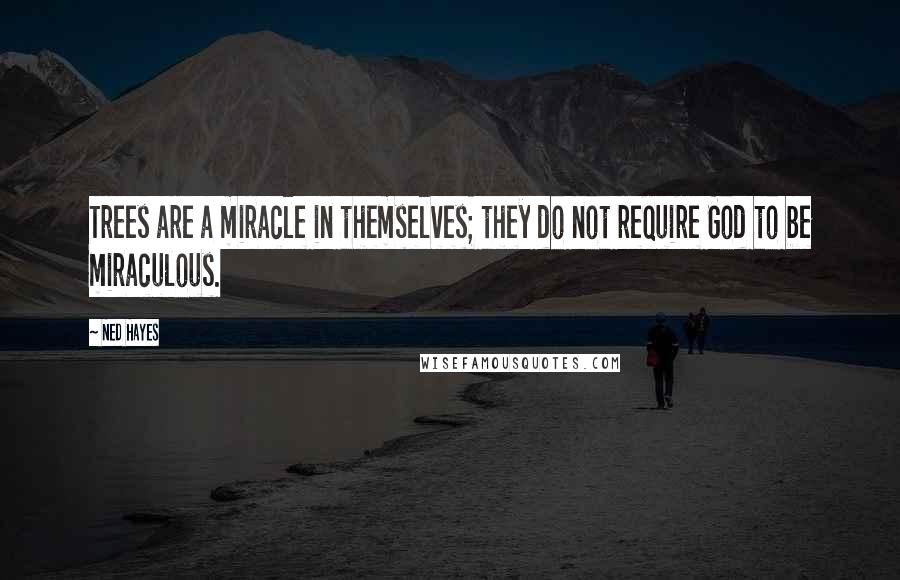 Ned Hayes Quotes: Trees are a miracle in themselves; they do not require God to be miraculous.