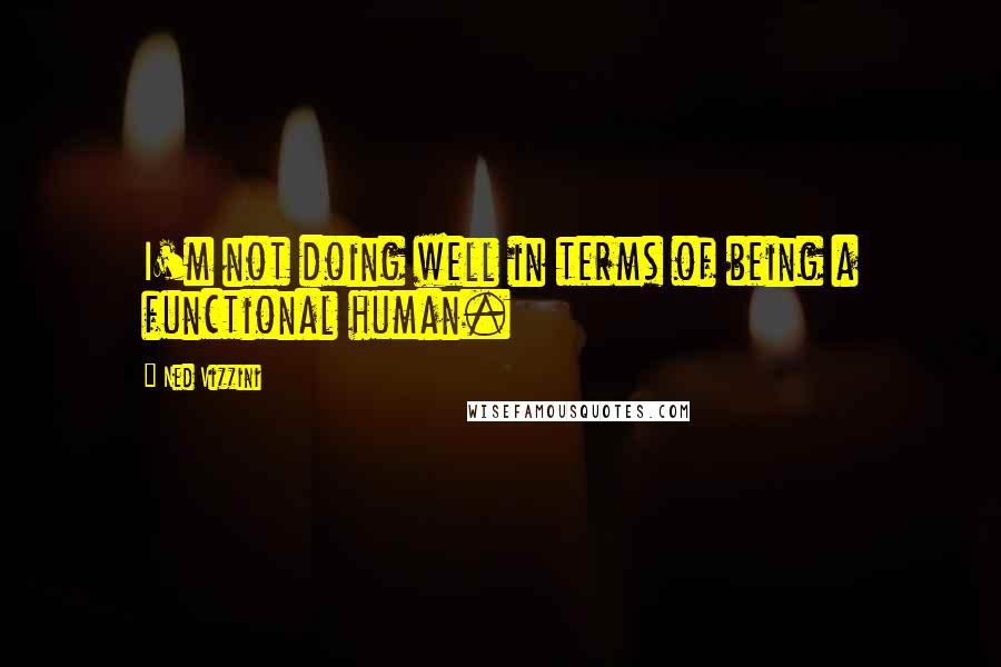 Ned Vizzini Quotes: I'm not doing well in terms of being a functional human.