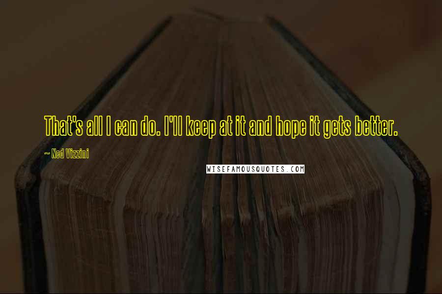 Ned Vizzini Quotes: That's all I can do. I'll keep at it and hope it gets better.