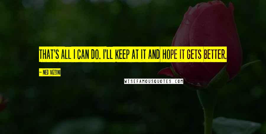 Ned Vizzini Quotes: That's all I can do. I'll keep at it and hope it gets better.