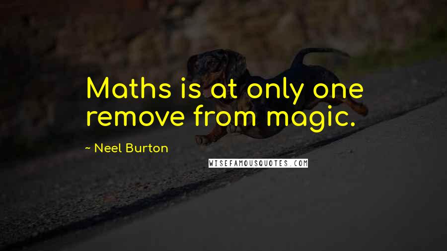 Neel Burton Quotes: Maths is at only one remove from magic.