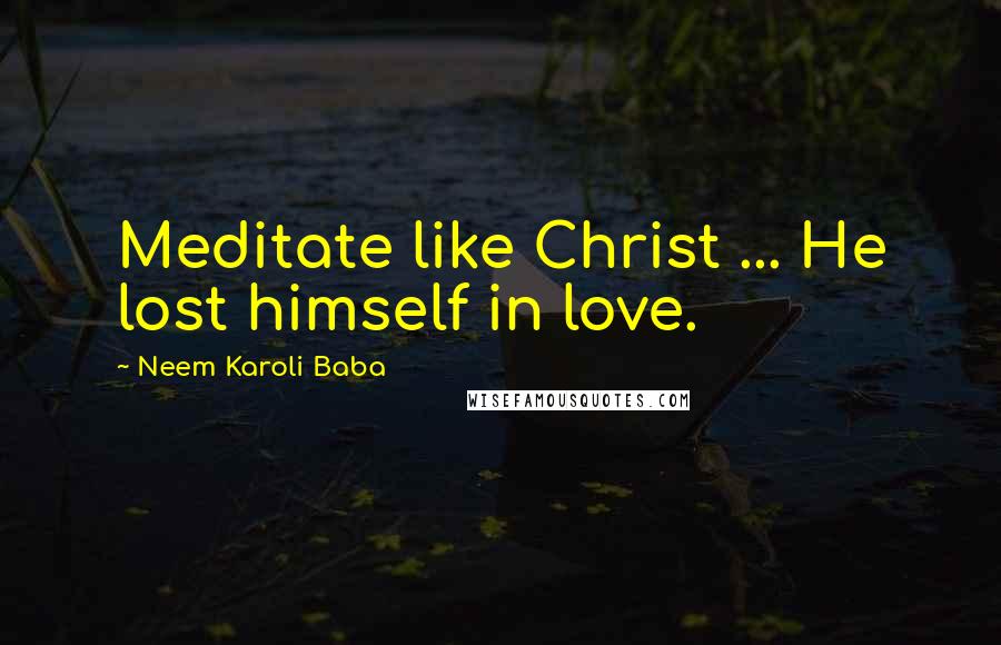 Neem Karoli Baba Quotes: Meditate like Christ ... He lost himself in love.