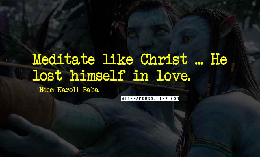 Neem Karoli Baba Quotes: Meditate like Christ ... He lost himself in love.