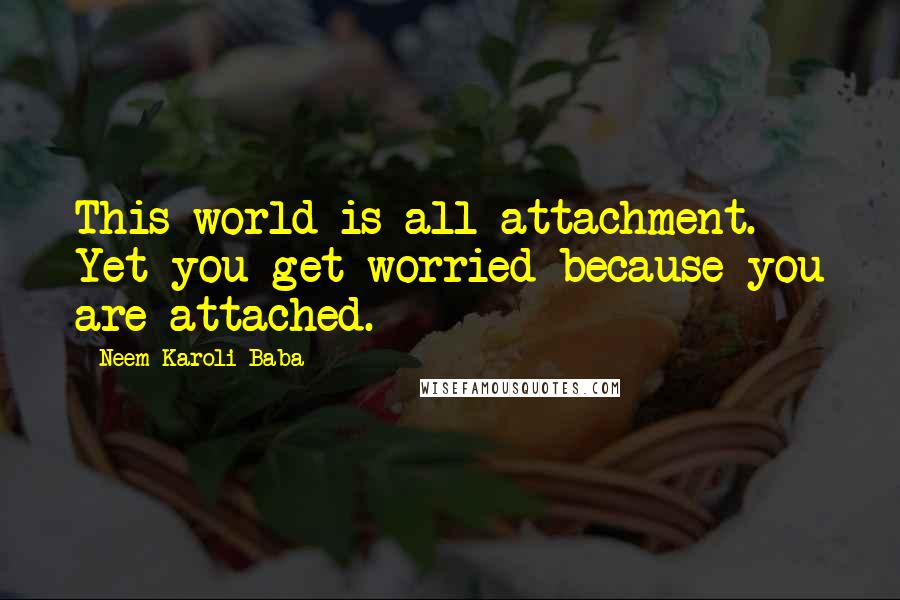 Neem Karoli Baba Quotes: This world is all attachment. Yet you get worried because you are attached.