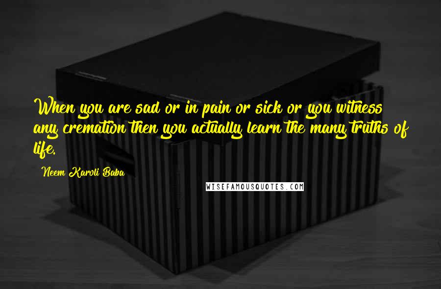 Neem Karoli Baba Quotes: When you are sad or in pain or sick or you witness any cremation then you actually learn the many truths of life.
