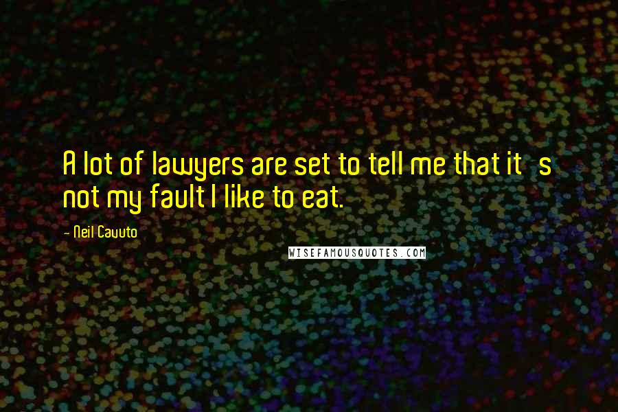 Neil Cavuto Quotes: A lot of lawyers are set to tell me that it's not my fault I like to eat.