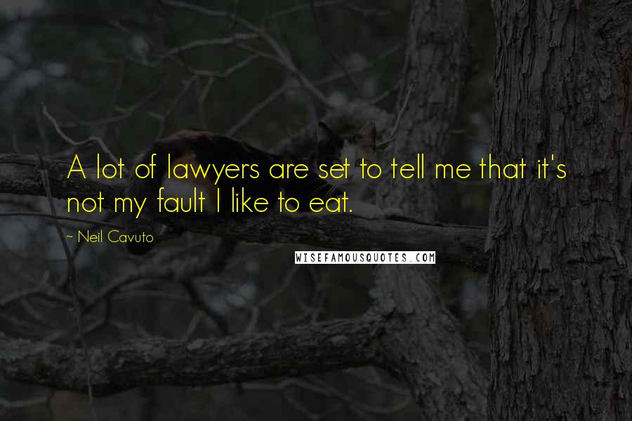 Neil Cavuto Quotes: A lot of lawyers are set to tell me that it's not my fault I like to eat.