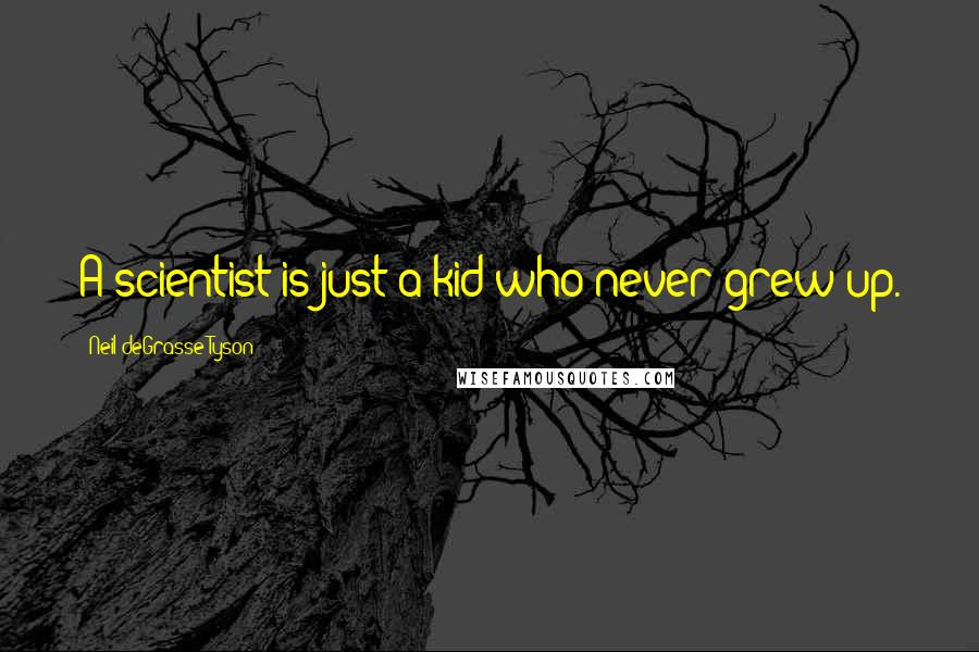 Neil DeGrasse Tyson Quotes: A scientist is just a kid who never grew up.