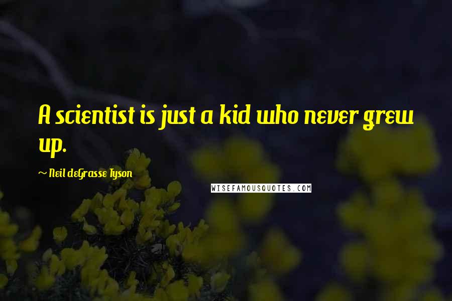 Neil DeGrasse Tyson Quotes: A scientist is just a kid who never grew up.