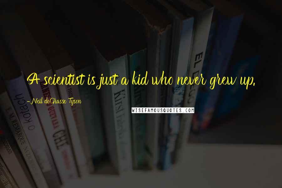 Neil DeGrasse Tyson Quotes: A scientist is just a kid who never grew up.