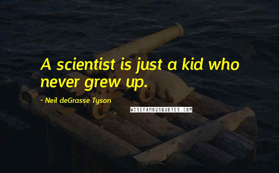 Neil DeGrasse Tyson Quotes: A scientist is just a kid who never grew up.