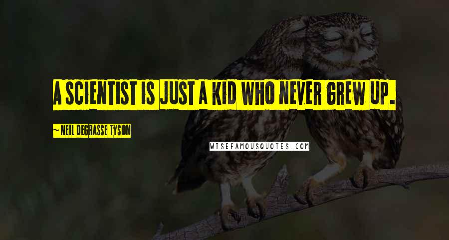 Neil DeGrasse Tyson Quotes: A scientist is just a kid who never grew up.