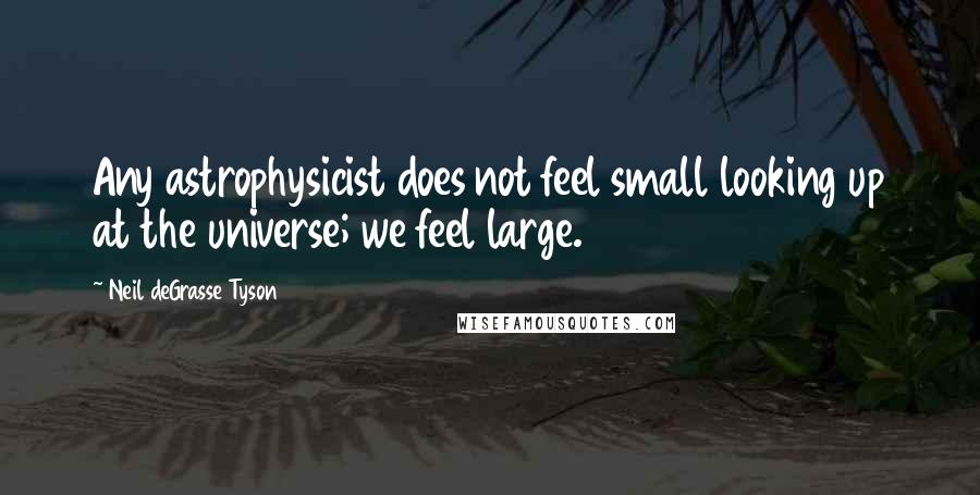 Neil DeGrasse Tyson Quotes: Any astrophysicist does not feel small looking up at the universe; we feel large.